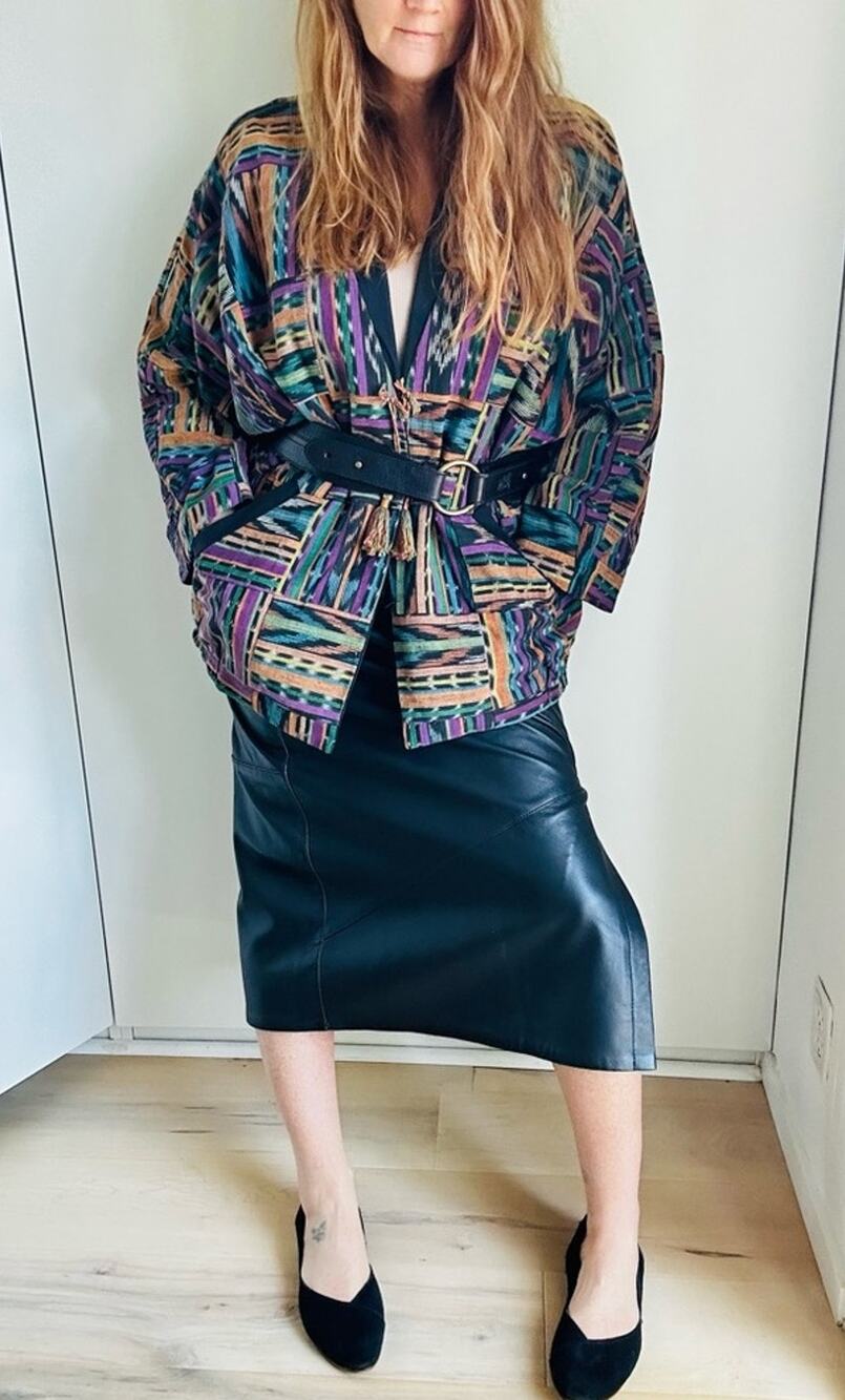 Vintage Hmong Reversible Jacket Multi Colored Non-Gender Purple Black Ceremonial
